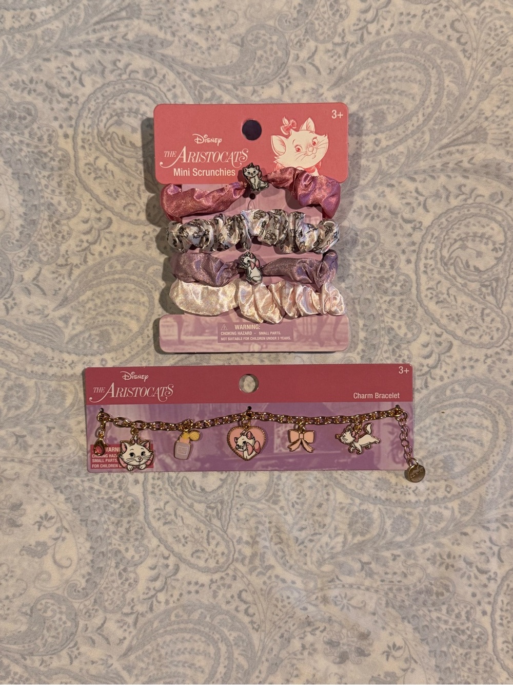 Disney Aristocats Scrunchie Set of 4 & Charm Bracelet